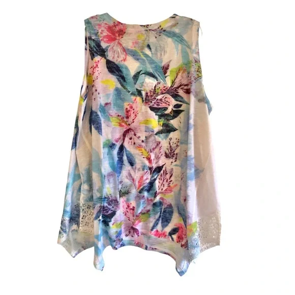 Time and Tru Floral Sleeveless Top New - Picture 2 of 5
